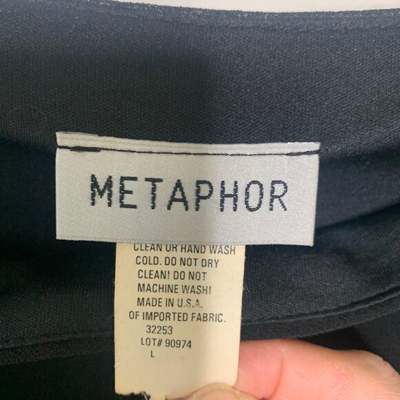 Vintage Black Skirt Rhinestoned Hem Split Hem Sz Large Chiffon Wedding NYE - Picture 4 of 5